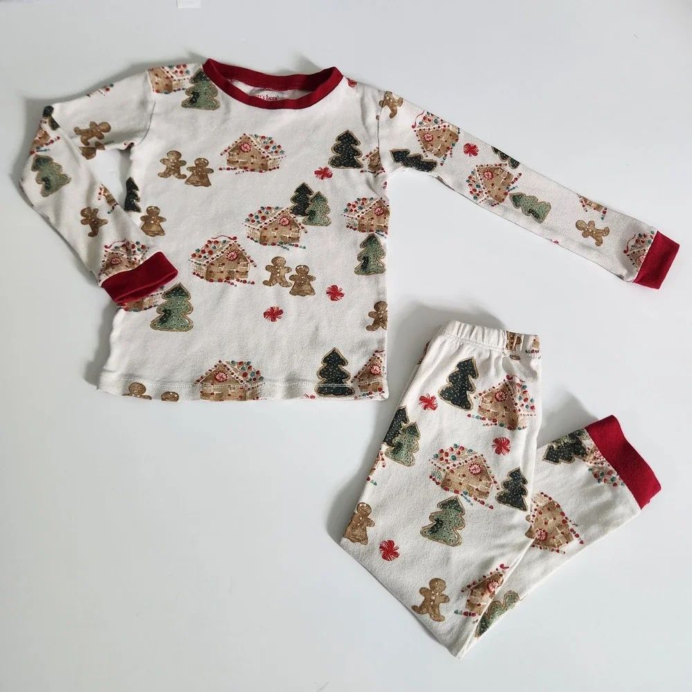 Burt's Bees Kids size 4T 100% Organic Cotton Gingerbread Christmas Pajama Set‎